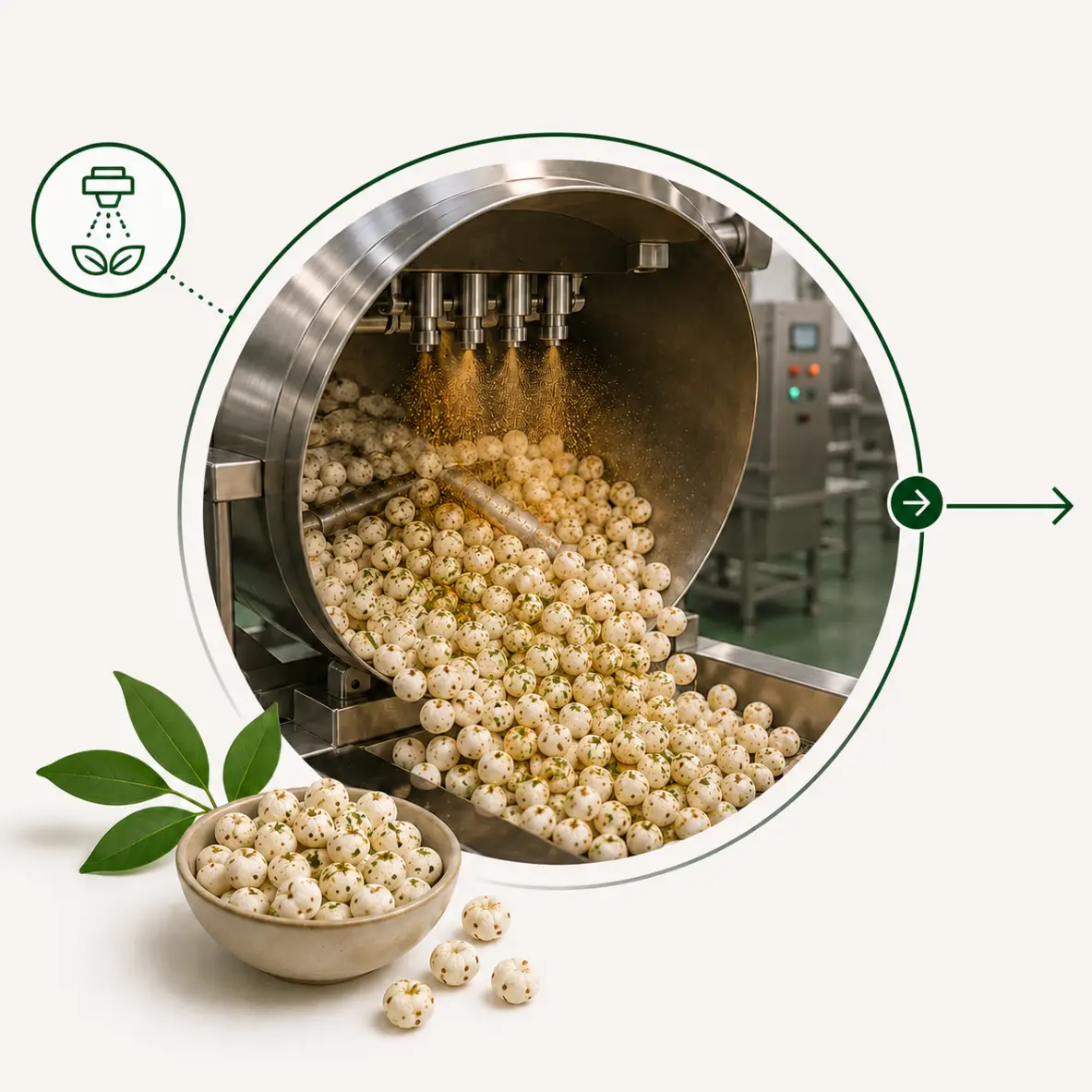 Flavor infusion and seasoning of roasted makhana