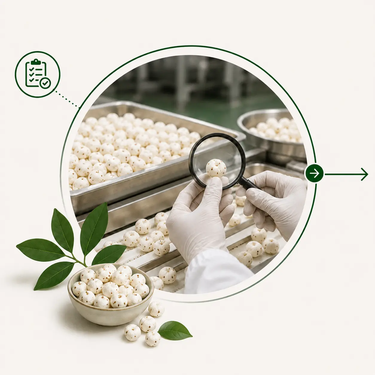 Premium makhana sourcing and grading process